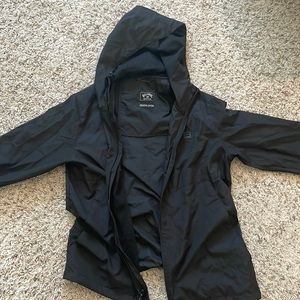 billabong all black windbreaker, mens size medium, worn once